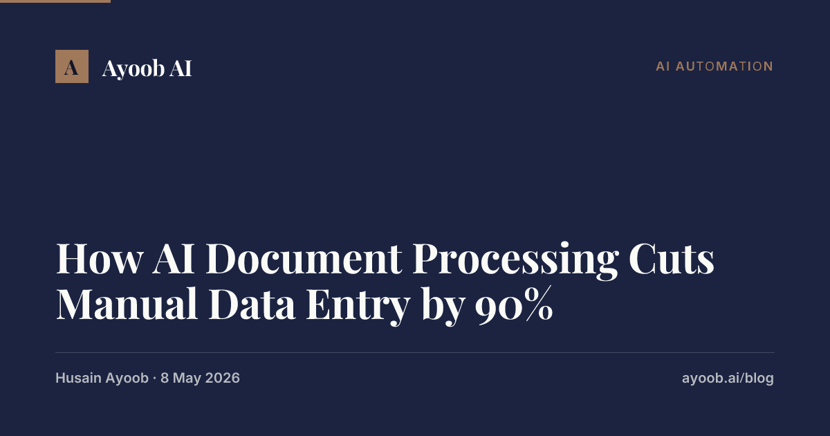 How AI Document Processing Cuts Manual Data Entry by 90% | Ayoob AI