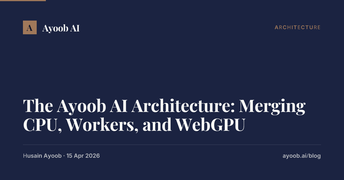 The Ayoob AI Architecture: Merging CPU, Workers, and WebGPU | Ayoob AI