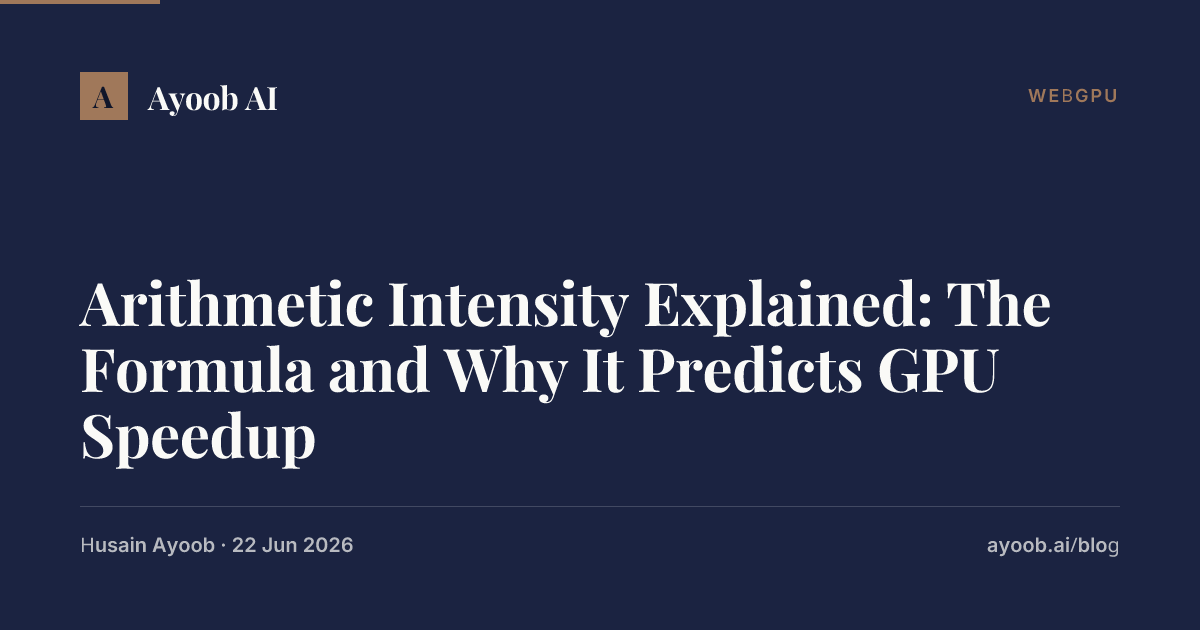Arithmetic Intensity Explained: The Formula and Why It Predicts GPU ...
